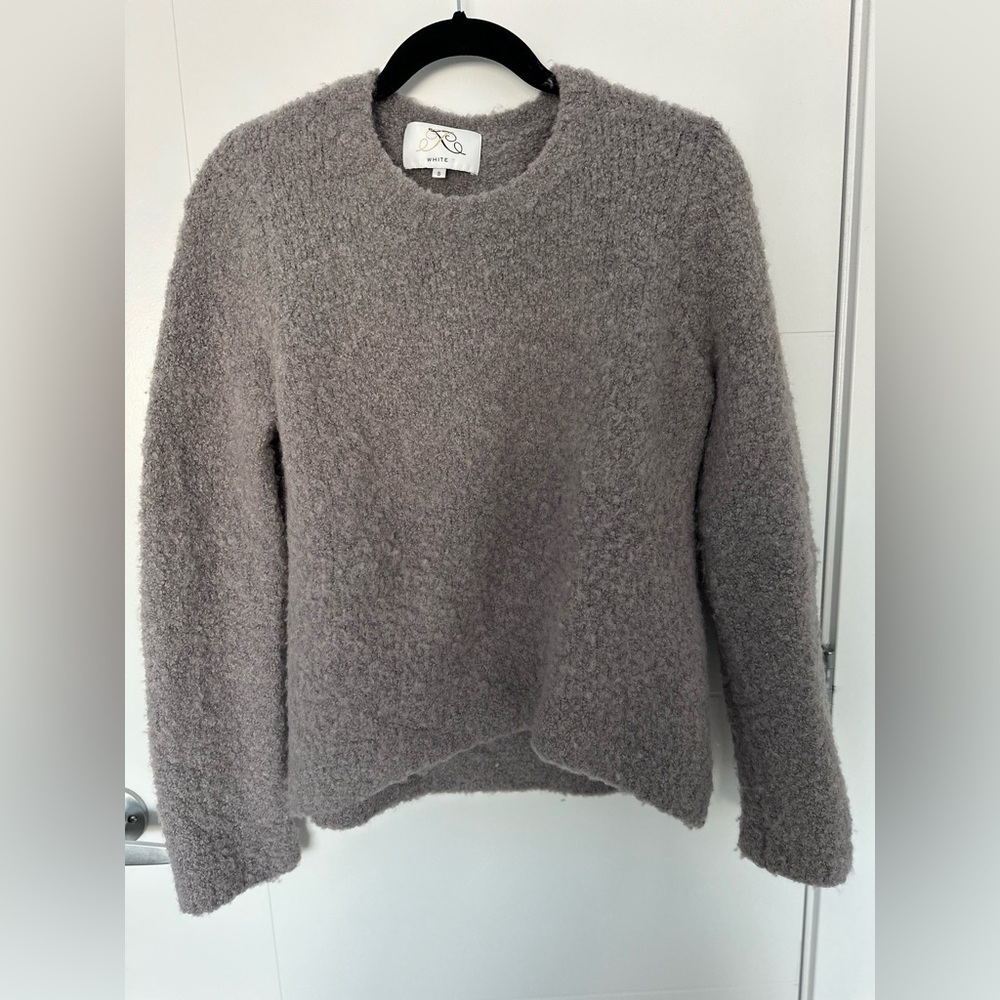 🤍 WHITE T Wool Cashmere Alpaca Blend Crewneck Sweater | Small | Oversized Fit 🤍